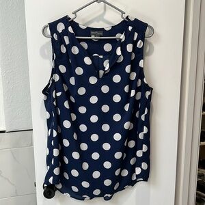 Market & Spruce Size 1X Blue and white polka dot